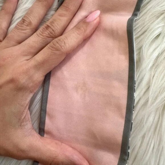Louis Vuitton Rare & Limited Edition Pink and Gray Rose Poudre Trunks Silk Scarf - Picture 7 of 10